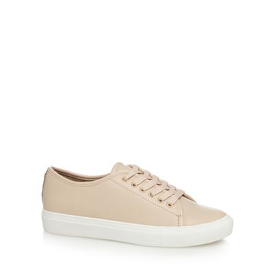 Light pink leather 'juliet' lace up trainers